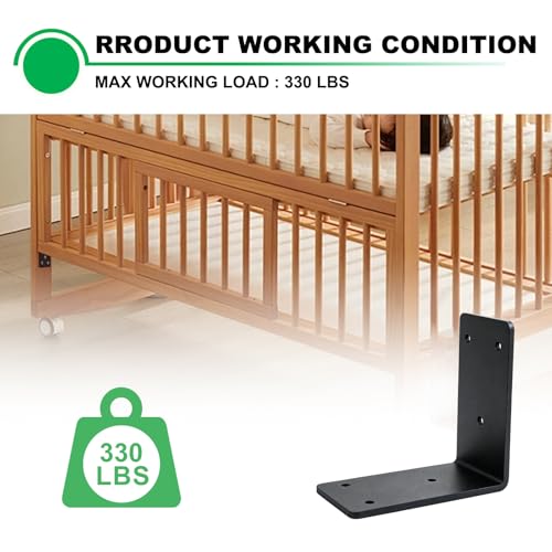 12 Pack L Post Brackets for Wood 2x4 Corner Angle Brace Black - size: 2''x4''x0.09''