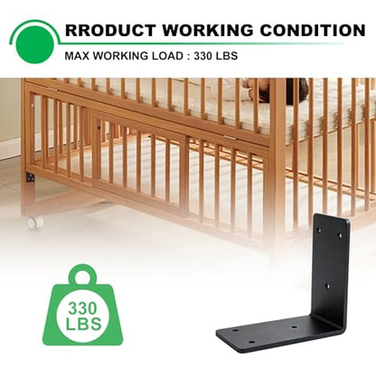 12 Pack L Post Brackets for Wood 2x4 Corner Angle Brace Black - size: 2''x4''x0.09''