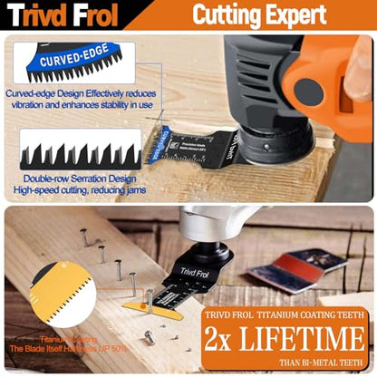 Trivd Frol 121 PCS Oscillating Saw Blades, Multitool Blades with Sandpaper