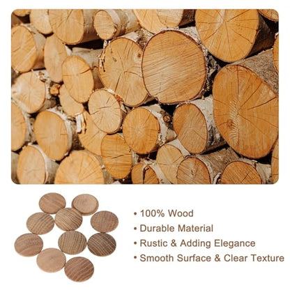 uxcell 20Pcs Wood Button Plugs, 28mm / 1.1" Hardwood Screw Hole Plug Mushroom Wooden Caps Buttons Oak Wood Plug for Furniture Woodworking Craft Decor (35mm x 28mm)