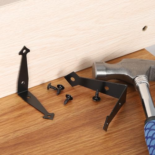uxcell 4Pcs Decorative Corner Brackets, 2.9" x 2.9" x 0.8" l Bracket Metal - size: 2.9" x 2.9" x 0.8"