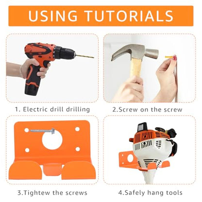Weeding Machine Wall Mounted Hanger, garage organization manager storage shed wall rack, suitable for Stihl electric tools, hedge trimmer, lawn mower, garage wall, garden trimmer hanger (2-piece set)