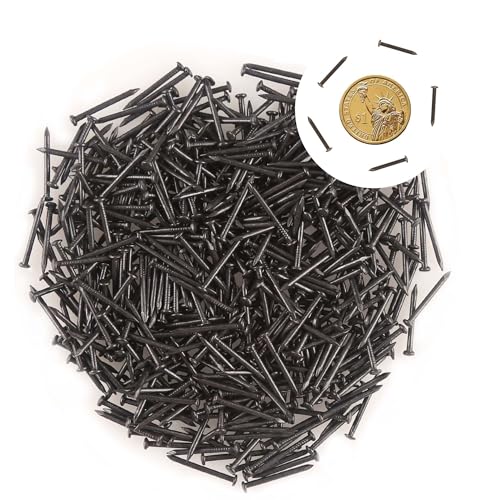 newlng 500PCS Small Nail Round Head Tiny Nails String Art Nails Hand-Made Hardware Accessories Fasteners Mini Nail 1.5mm X 15mm/0.06"X0.6"(DXL) Black - color: Black1.5*15mm