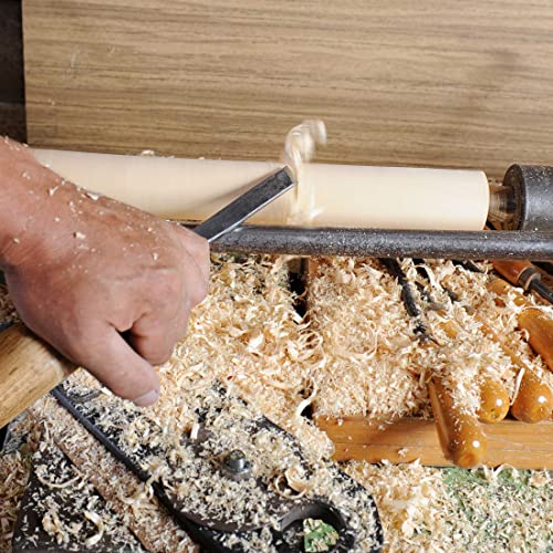 HAUTMEC Professional Wood Turning Chisel 8 pcs Set, Lathe Chisel Set with 2 Skew 1 Spear Point 1 Parting 1 Round Nose & 3 Gouge Tools for Beginners, Hobbyists and Professionals HT0237-WW - style: Crv Blade | Beech Handle