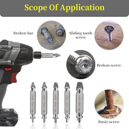10 PCS Damaged Screw Extractor Set,6 PCS Screw Extractor Remover Kit and 4 PCS Left-Hand Twist Drill Bit Kit for Stripped Screws & Drill Bit