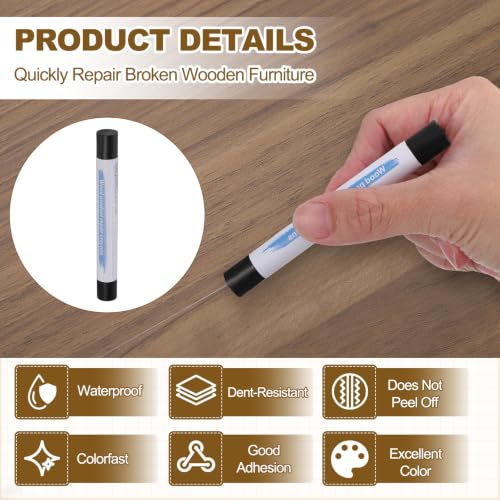PATIKIL 4Pcs Wood Furniture Repair Markers with Scraper, Black - color: Black