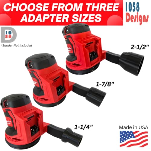 Sander Vacuum Adapter for MILWAUKEE Sanders - Shop Vac Attachment Reducer for Dust Collection Hose (2-1/2") by 1058Designs - size: 2-1/2"