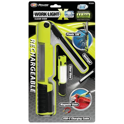 Performance Tool W2684 700 Lumen Rechargeable LED Work Light - style: 700+LM Clear View Li-Ion LED Work Light