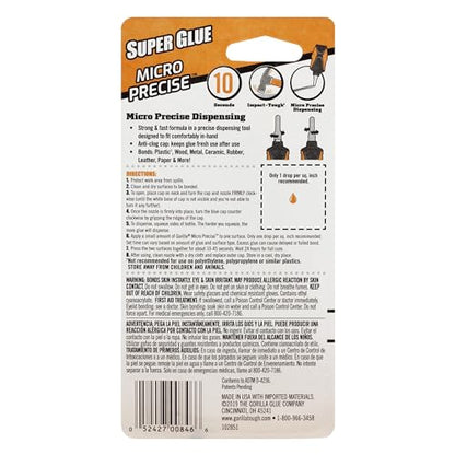 Gorilla Micro Precise Super Glue, Clear, 5.5 g, All Purpose - size: Pack of 1, style: Liquid