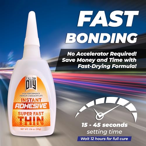 1 Pk X 1.76 Oz. (50g) CA Glue - Thin Cyanoacrylate Based Super Glue for Woodworking - Model Car Adhesive, Strong Bonds in Model Airplane, Wood Projects. Fast Drying, Instant Wood Bond - size: 1 Pack