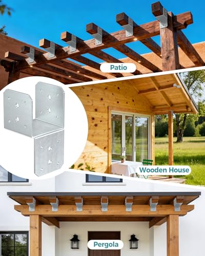 4x4 Pergola Post & Joist Anchor Bracket Kit Galvanized 4-Pack - color: Galvanized-4 Pcs