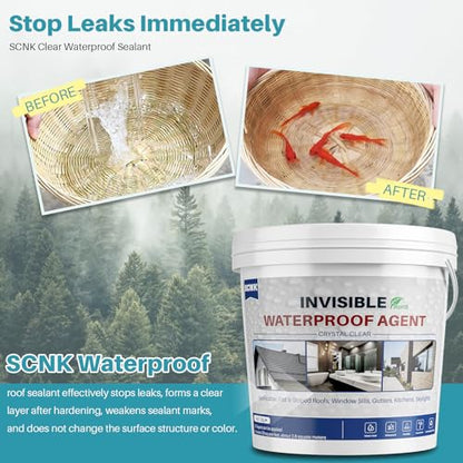 2kg Transparent Waterproof Coating, Water-Based, Stop Leaky - size: 2000g