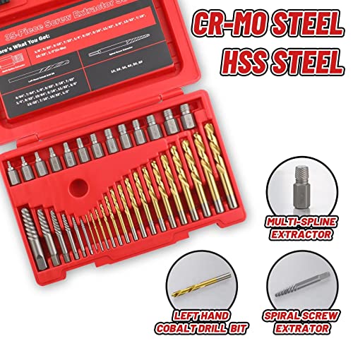 39 Pcs Screw Extractor Set Left Hand Drill Bit Set Easy Out - size: 39Pcs