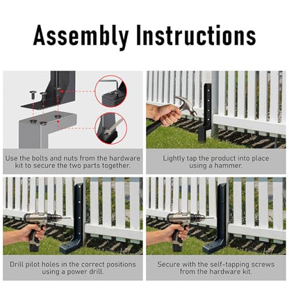 2-Pack Fence Post Repair Kit – Heavy Duty Steel Ground Spikes, Quick & Easy Fix for Tilted, Broken 4x4 & 6x6 Wood Posts, Rust-Resistant Anchor for Garden, Yard & Outdoor Fence