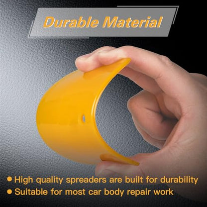 Body Filler Spreaders (Pack of 100) - 6 Inch Yellow Reusable Auto Body Plastic Filler Spreader Tool for Automotive Body Applying Fillers, Putties, Glazes, Caulks - Autobody Paint Repairs - size: 6inch