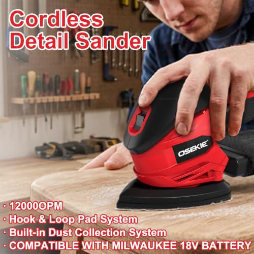 Cordless Detail Sander for Milwaukee M18 Battery (Tool Only) 12000 OPM