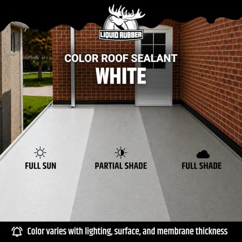Liquid Rubber Color Roof Sealant - Flat & Metal, White, 1 Quart - color: White, size: 1 Quart