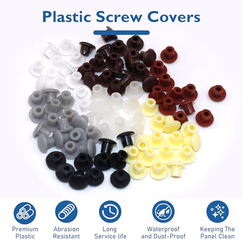 300Pcs 3/16" Plastic White Hole Plugs, Screw Hole Covers - color: White, size: 300pcs*0.19"(5mm)