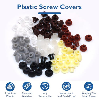 300Pcs 3/16" Plastic Hole Plugs, Screw Cap Round Button Plug - color: Gray, size: 300pcs*0.19"(5mm)