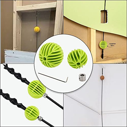 Flex Bit Placement Tool & Bumper Ball Guide Kit for 3/16" Shank Drill Bits - Includes 1-3/4" & 2-5/16" Guides for Cable Installation - style: 5.5mm PVC Bumper Balls