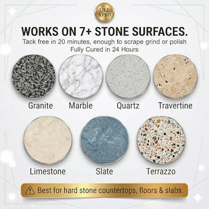 RocketGel 25 Minute Professional Epoxy Countertop Kit for Granite, Tile, and Quartz Countertop Repair Kit, Tile Crack Repair, Chips and Fills Epoxy Grout - style: 16 Oz with Coloring Tint