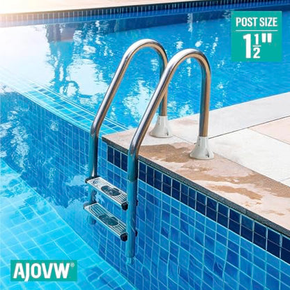 1 1/2" Pool Ladder Flange, Cast Aluminum Pool Deck Anchor Flange, 2 Pack - size: 1 1/2''