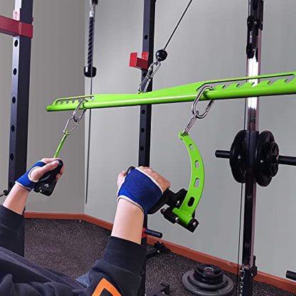 Adjustable Lat Pull down Bar, Cable Machine Attachments for Gym, Home Gym Fitness T-bar Row Pulldown Attachments, Lat Pull Down Machine Wide Grip Neutral Grip Handle - color: SP45678