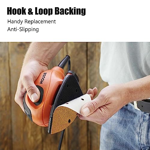 50 Pack Mouse Sander Sandpaper, Sanding Pads for 5.5'' Detail Sanders, Hook and Loop Sandpaper Detail Sander Palm Sander Sandpaper for Wood Furniture Sanding Refinishing (40 Grit) - style: 40 Grit