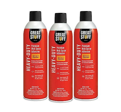 Great Stuff Heavy-Duty Web Adhesive 14 oz Aerosol 3 Pack - size: 3-Pack (14 oz), style: Heavy-Duty