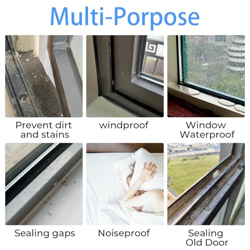 Transparent Window Weather Sealing Tape，Weather Stripping Residue-Free Clear Window Insulation Caulk Tape for Doors Windows and Shower Glass Gaps Bathroom，Weather Stripping Door Seal(2IN x 16.4FT) - size: 2inch x 16.4Ft