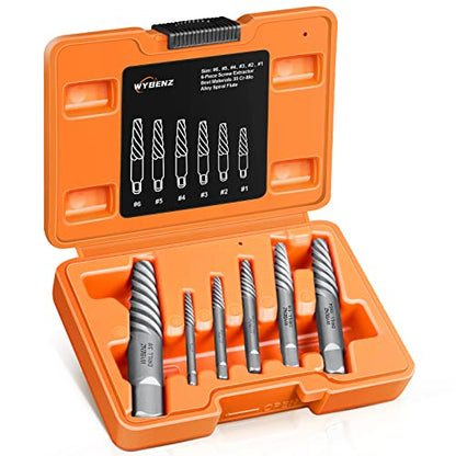 6 Pcs Screw Extractor Spiral Flute Bolt Extractor Set Stripped Screw Remover Cr-MO Easy Out Bolt Extractor Set Cool Gadgets for Men,Removing Stripped Screws and Broken Bolts - size: 6PCS