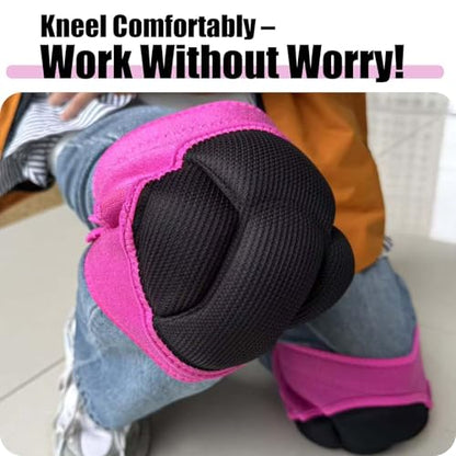 Garden Knee Pads for Women House Cleaning - Adjustable & Waterproof, Pink M - color: Pink, size: Medium