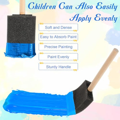 Foam Paint Brushes, 5Pcs 1" Sponge Brushes for Painting Wood Handle Sponge Paint Brush for Staining, DIY Craft, Varnishes Painting and Cleaning (Pack of 3) - size: 1 inch (Pack of 3)