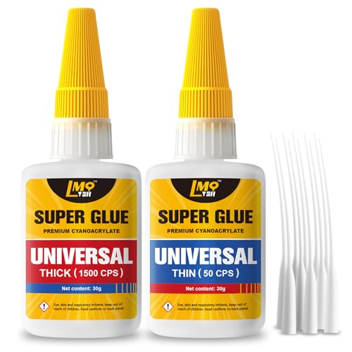 Super Glue Thin and Thick Liquid CA Glue Clear 60g, All Purpose Superglue - size: 2oz, style: Thin/Thick