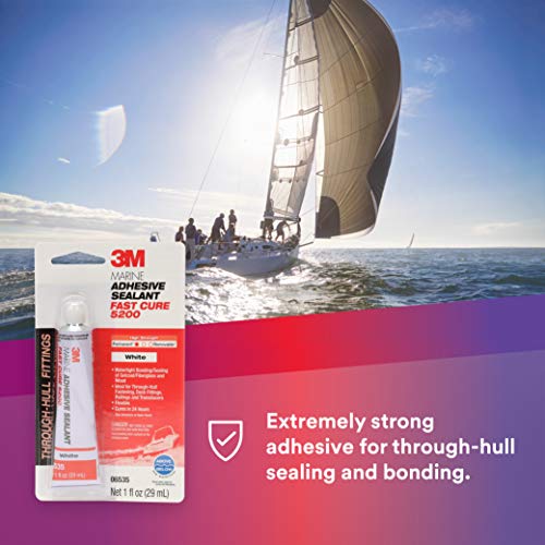 3M Marine Adhesive Sealant 5200FC, Fast Cure, White, 1 oz Tube - size: 1 fl oz Tube
