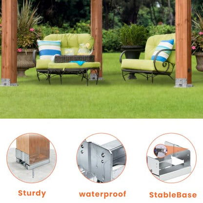 12x12 Post Base for Concrete Heavy Duty Silver E-Coated 1 PCS