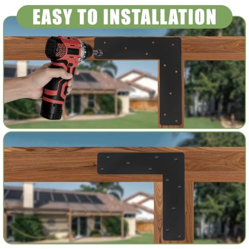 4Pcs 11.8"x3" L Shape Flat Brackets|Thickness 0.12" Mending Plates| - size: 4"x 4"