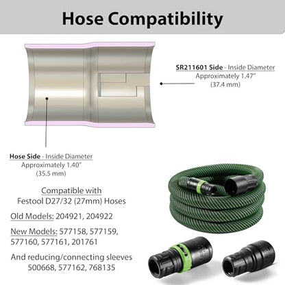 Adapter for Skil 5" Random Orbit Sander - SR211601 (27mm Hose) - style: For Festool 27mm Hose