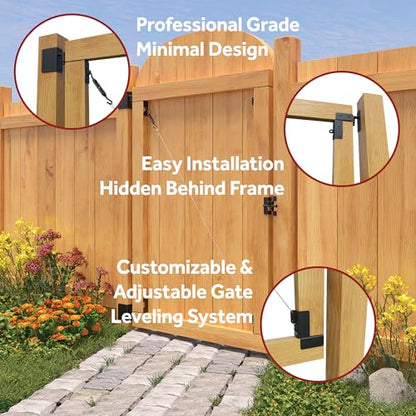 Adjust-A-Gate Unlimited Frameless Gate Kit with Anti Sag Design, Openings Up to 72" x 84"