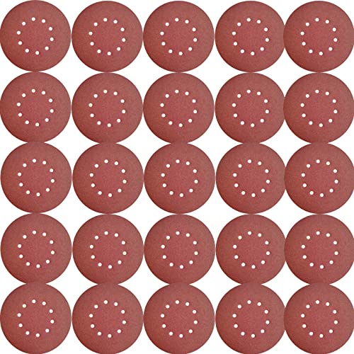 50 Pack 9-Inch 10 Hole 120 Grit Hook-and-Loop Drywall Sandpaper - Aluminum Oxide Sanding Disc for ‎9" Drywall Sander Wood Furniture Finishing … - style: 120 Grit