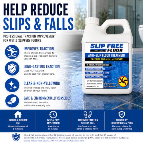 JEM MFG SlipFree Anti-Slip Floor Treatment - 32 Ounce