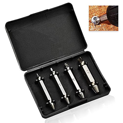 Damaged Screw Extractor Set, 4PCS HSS4341 DIY Hand Tools, Bolt Extractor, Stud Screw Remover, Power Tool Accessories