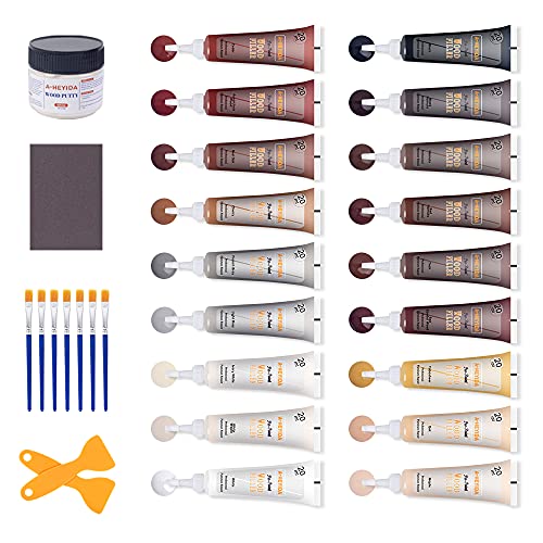 Wood Repair Kit – 31 Sets, Scratch Filler for Floors & Furniture - color: Walnut