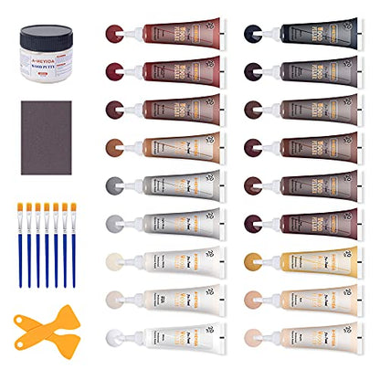 Wood Repair Kit – 31 Sets, Scratch Filler for Floors & Furniture - color: Walnut
