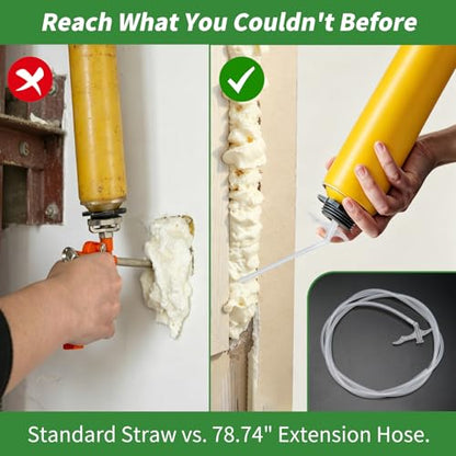 Spray Foam Nozzle Extension Hose for Gap Filling, 78.74 in, 5 Pack