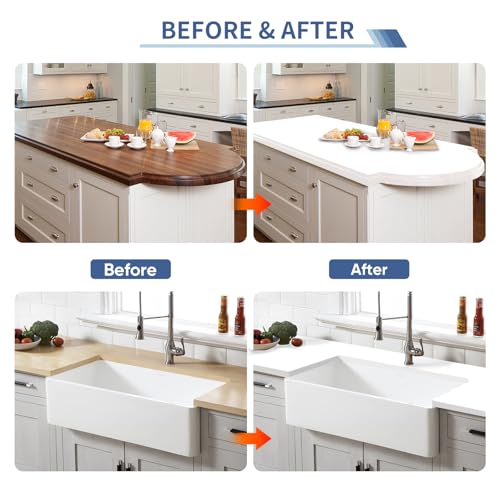 GLAINTE Bright White Marble Countertop Paint Kit - Epoxy Refinishing - color: Bright White