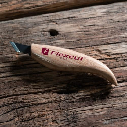 FLEXCUT Wood Carving Knives | Skew Knife | Polished and Honed 1095 High Carbon Steel | Ash Wood Handle | KN11 | Made in the U.S.A. - style: Skew Knife, 5/8 inch