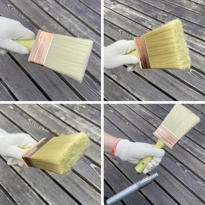 2 PCS 3" Stain Brushes + 7" Deck Stain Brush