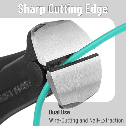 Bates- Nail Puller, 7 Inch, Light Blue, Nail Remover Tool, Cutting Pliers, Carpenter Tools, Staple Puller, End Cutting Pliers - color: Light Blue, size: 7", 1 Pack