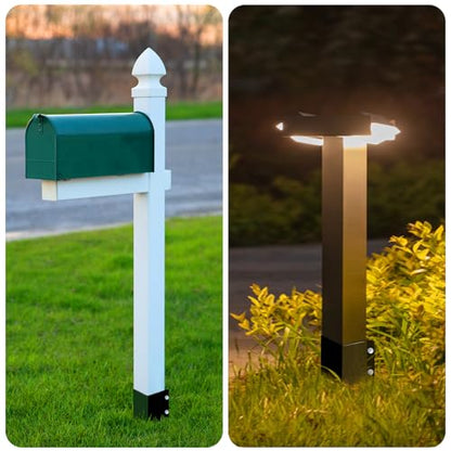 ARIFARO 4 Pcs 36 Inch 4"x4" Fence Post Anchor Ground Spike (Fit 3.5"x3.5") - color: Black, size: 36 Inch